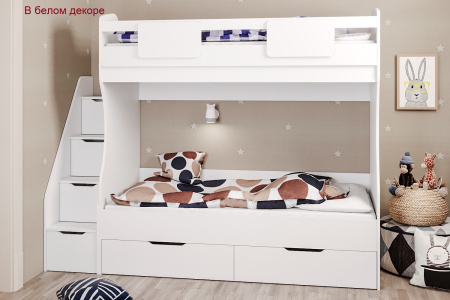 Двухъярусная кровать Миа (графит+дуб золотистый) 180х80 от Династия Kids