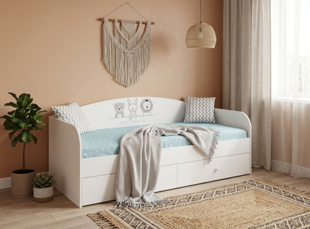 Комплект мебели с зонированием: кровать Хэппи 180х80 + стеллаж-перегородка  от Династия Kids