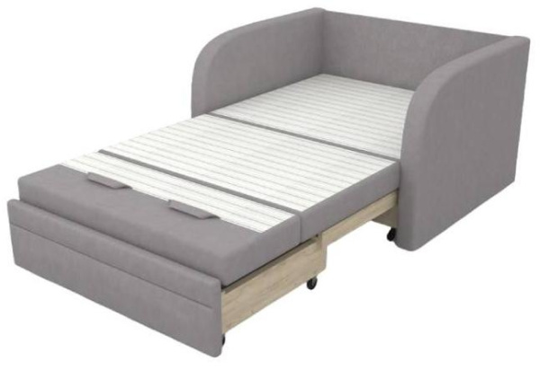 Диван выкатной Малыш Грей 1200 мм (подушки с принтом)