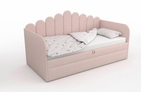 Мягкая кровать Мира Сирень 90х190 с доп. спальным местом