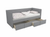 Кровать мягкая МОНО 90х200 с 2 ящиками (цвета разные)