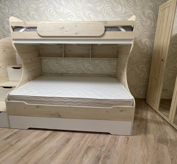 Кровать БИГ 200х120 (гаскон пайн+белый)  от Династия Kids